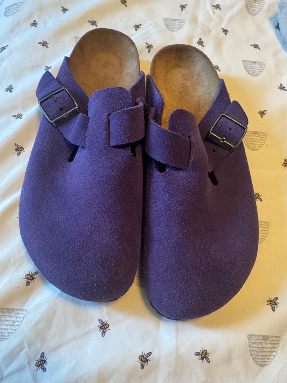 Birkenstock Purple Suede Boston Clogs with Buckle - Picture 6 of 6